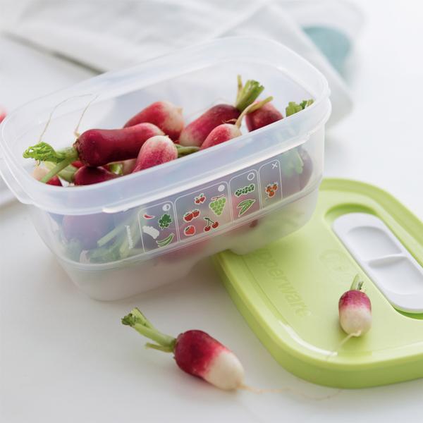 Tupperware FridgeSmart bewaardoos met radijsjes, met slimme ventilatie-instellingen voor optimale groenteversheid